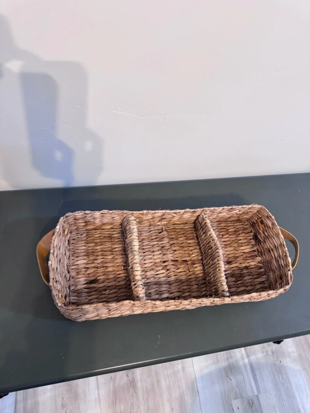Woven Seagrass Bath Organizer Basket - Brown